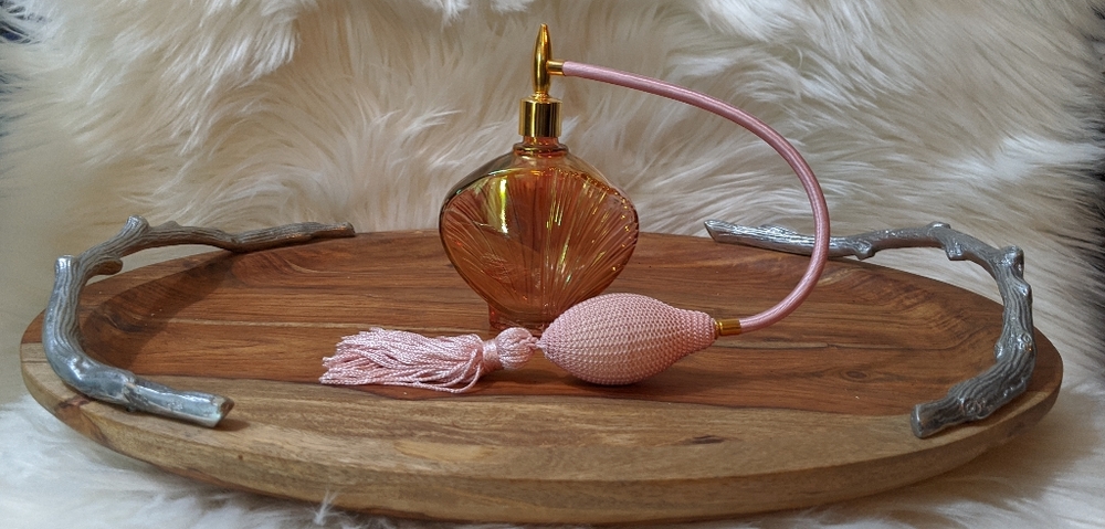 Iridescent Pink Perfume Bottle with Spray Ball